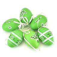 DOMMIO Painted Easter eggs, green, 6 pcs, 6 × 4 cm - Easter Decoration