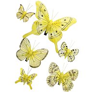 DOMMIO Butterflies with scraper 6 pcs, yellow - Easter Decoration