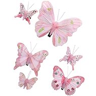 DOMMIO Butterflies with scissors 6 pcs, pink - Easter Decoration