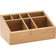 Eleganza Bamboo cosmetic organiser, natural, 17 × 10 × 8 cm - Makeup Organiser