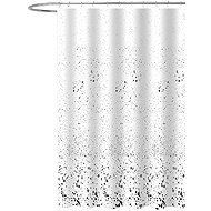 AQUALINE Shower Curtain, 180 × 180 cm, Polyester, White with Pattern ZV042 - Shower Curtain