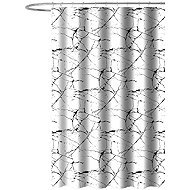 AQUALINE Shower Curtain, 180 × 180cm, Polyester, White with Pattern ZV041 - Shower Curtain