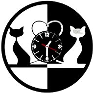 Clock LP vynil 30cm Two cats - Wall Clock