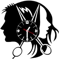 Clock LP vynil 30cm Heads with scissors - Wall Clock