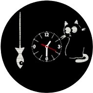 Clock LP vynil 30cm Cat with fish - Wall Clock