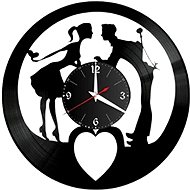 hours vynil two lovers with a heart - Wall Clock