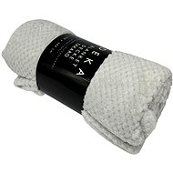 Home Elements Microflannel blanket 150 × 200 cm, light grey with texture - Blanket