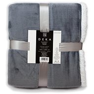 Home Elements Microflannel blanket with lamb, 150 × 200 cm, grey - Blanket