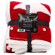 Home Elements Blanket with lamb 150 × 200 cm, jacquard star pattern, red - Blanket