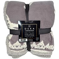 Home Elements Blanket with lamb 150 × 200 cm, jacquard pattern ballet grey - Blanket