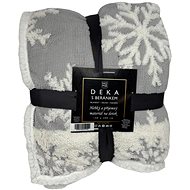 Home Elements Blanket with lamb 150 × 200 cm, jacquard pattern snowflakes, light grey - Blanket