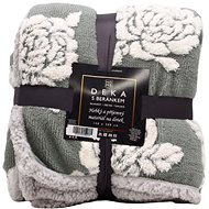 Home Elements Blanket with lamb 150 × 200 cm, jacquard rose pattern, grey - Blanket