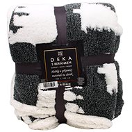 Home Elements Blanket with lamb 150 × 200 cm, jacquard polar bear pattern, black - Blanket