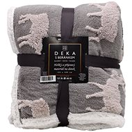 Home Elements Blanket with lamb 150 × 200 cm, jacquard moose pattern, grey - Blanket