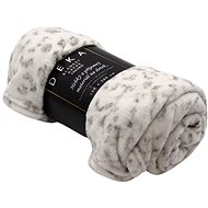 Home Elements Microflannel blanket 150 × 200 cm, white with print - Blanket