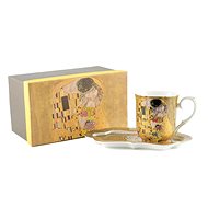Home Elements porcelain mug 360 ml, with coaster, Klimt, Kiss gold - Mug