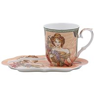 Home Elements porcelain mug 360 ml, with coaster, Mucha Jaro - Mug