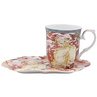 Home Elements porcelain mug 360 ml, with coaster, Mucha Zima - Mug