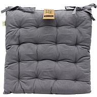 Home Elements quilted seat cushion 40 × 40 cm, solid colour, grey - Chair Cushion