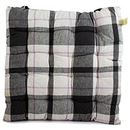 Home Elements Quilted seat cushion 40 × 40 cm, checkered, grey and white - Chair Cushion
