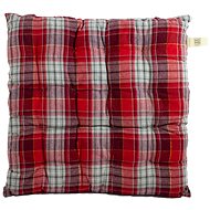 Home Elements Quilted seat cushion 40 × 40 cm, checkered, red-grey - Chair Cushion