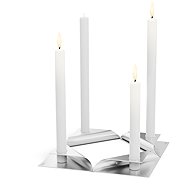 Höfats Square Candle Silver, 4 pcs - Candlestick