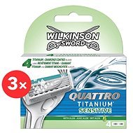 WILKINSON Quattro Titanium Sensitive 3 × 4 pcs - Men's Shaver Replacement Heads