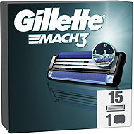 GILLETTE Mach3 15 Stück + Schutzhülle - Ersatz-Scherköpfe