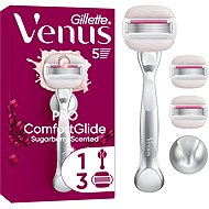 GILLETTE Venus Pro ComfortGlide Sugarberry + 3 heads and wall holder - Razor
