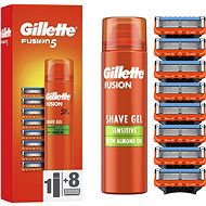 GILLETTE Fusion5 8pcs + Gel - Men's Shaver Replacement Heads