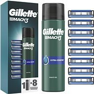 GILLETTE Mach3, 8pcs + Gel, 200ml - Men's Shaver Replacement Heads