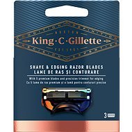 KING C. GILLETTE Shave&Edging 3-Pack - Men's Shaver Replacement Heads