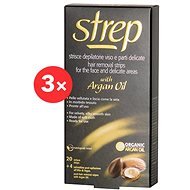 STREP Argan Oil Wax Strips for Face and Bikini Area 3 × 20 pcs - Depilatory Strips