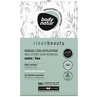 BODY NATUR Clean Beauty Epilační voskové pásky na bličej s bambusem a spirulínou 12x - Depilatory Strips