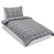 BELLATEX Linen flannel 12/899 grey plaid 140 × 200, 70 × 90 - Bed Linen