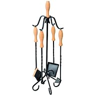 Fireplace tools with stand, 4-piece - Fireplace tools