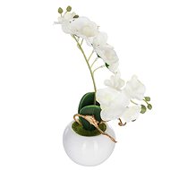 Atmosphera White artificial orchid in pot, 25 cm - Artificial Flower