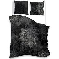 4sleep Linen satin 140 × 200 + 70 × 90 Mandala 003 black - Bed Linen