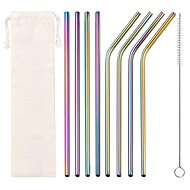 APT Set of rainbow drinking straws 10 pcs, stainless steel - Straw