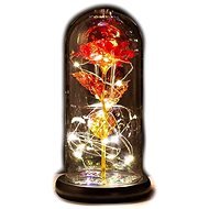 Medvídárek Svítící věčná růže ve skle, červeno-zlatá - Dekorativní osvětlení