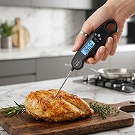 Bensons Digital Kitchen Thermometer with LCD Display and Probe - Black - Kitchen Thermometer