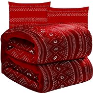 Ruhhy 22594 Blanket 160 × 200 cm + 2× pillowcase, red - Blanket