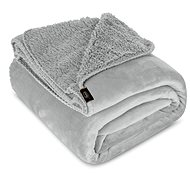 EUROFIRANY Microfiber blanket Tedy 220 × 200 - silver - Blanket