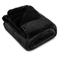 EUROFIRANY Microfiber blanket Tedy 220 × 200 - black - Blanket