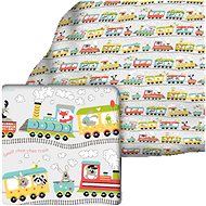 4SLEEP Decorative crepe pillowcase 40 × 40 - colourful train - Pillowcase