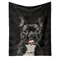Micro plush warm blanket black 150 × 200 cm - black bulldog - Blanket