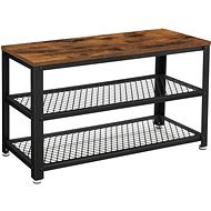 VASAGLE Shoe rack with 2 shelves, industrial, vintage, brown, 30 × 73 × 45 cm - Shoe Rack