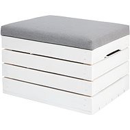 ISO 3636 Stool with padded cover 40 × 50 × 35 cm grey and white - Ottoman