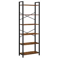 VASAGLE Vintage 6-shelf shelf, black-brown, 66 × 30 × 186 cm - Shelving Unit