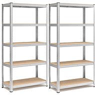 Songmics Shelf rack 2 pcs, storage, 5 shelves, 40 × 90 × 180 cm, silver - Shelving Unit